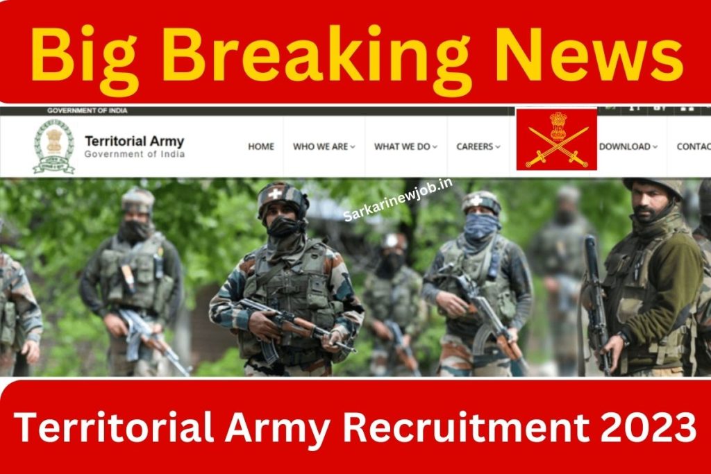 Territorial Army Recruitment Big Breaking News