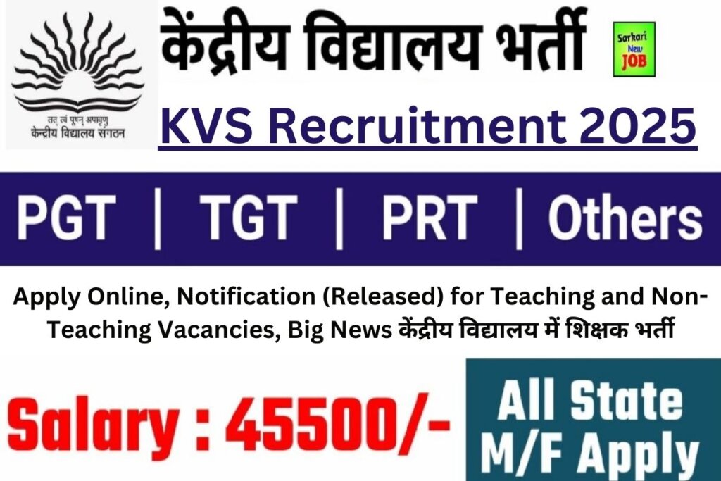 Kvs Recruitment Apply Online Notification Released For