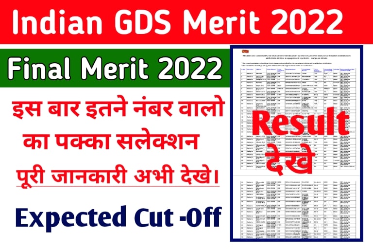 Indian Post GDS Result 2022 Pdf Out State Wise