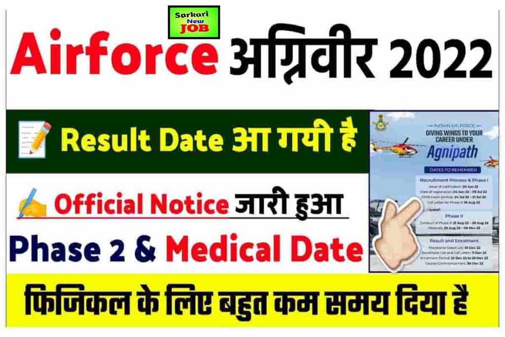 AirForce Agniveer Result kaise Dekhe 2022 : इंडियन एयर फोर्स अग्निवीर का रिजल्ट और कट ऑफ लिस्ट जारी