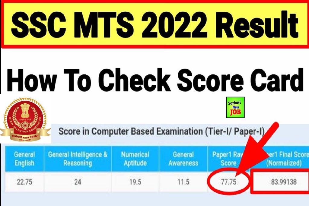 SSC MTS RESTUL KAB NIKALEGA एसएससी एमटीएस रिजल्ट 2022 मेरिट सूची रिजल्ट डाउनलोड करें Big Update