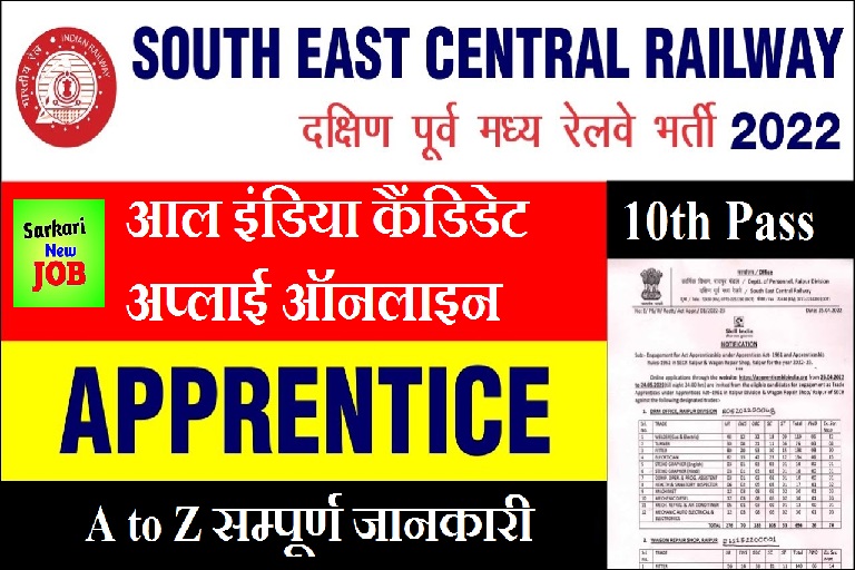 Southern East Railway Bharti 2022 दक्षिण पूर्व रेलवे भर्ती 2022@ ser.indianrailways.gov.in