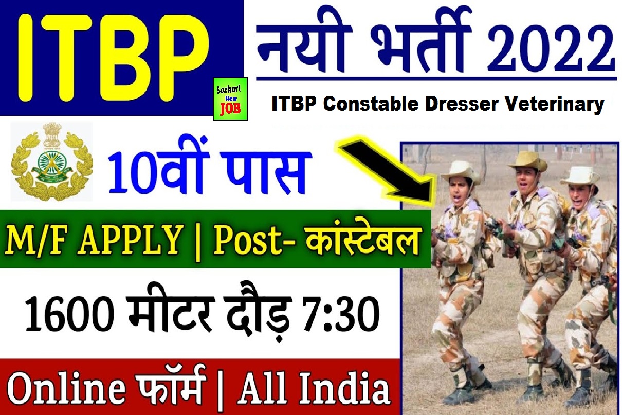 ITBP Veterinary Recruitment 2022 Apply Online Notification Released For  Veterinary Post Big News