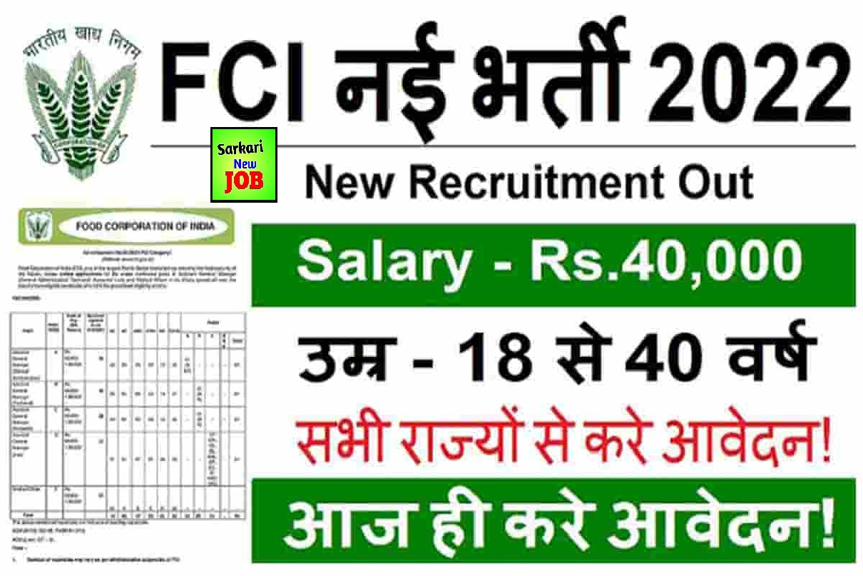 Big Update ! FCI Recruitment 2022-23 » Notification Out, Check Post, Age Limit, Qualifications and Other Details
