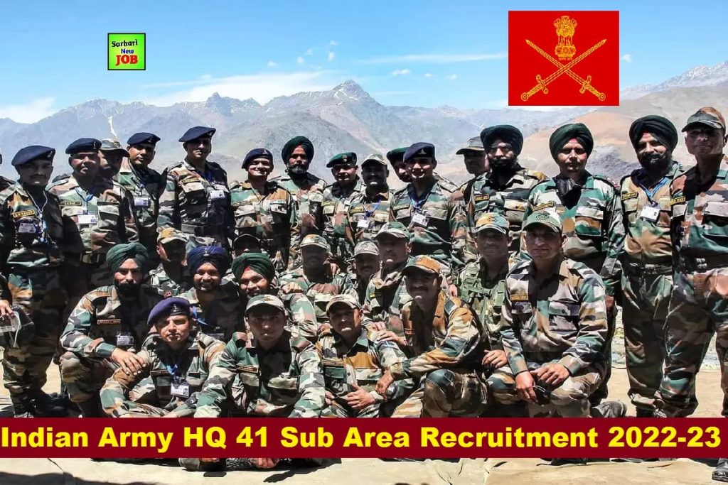 Indian Army HQ 41 Sub Area Recruitment 2022-23 » Age Limit, Group C Post Eligibility Check Big News