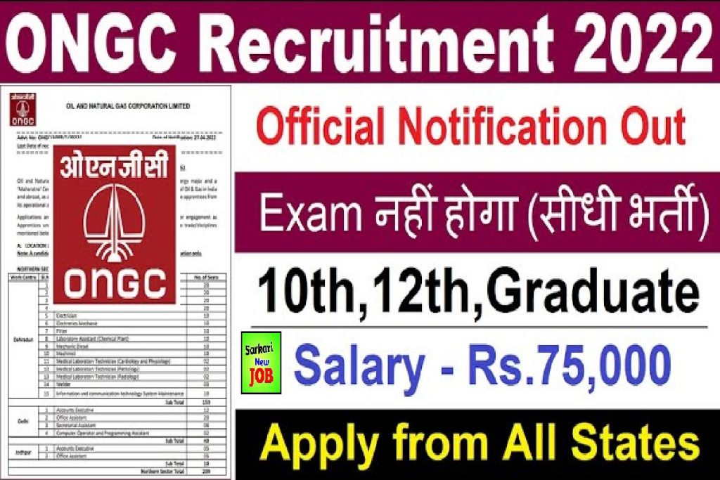 ONGC Apprentice Recruitment 2022 » Apply Online Form Notification for Bumper Post, 10th Pass Candidate Eligible, Big Update