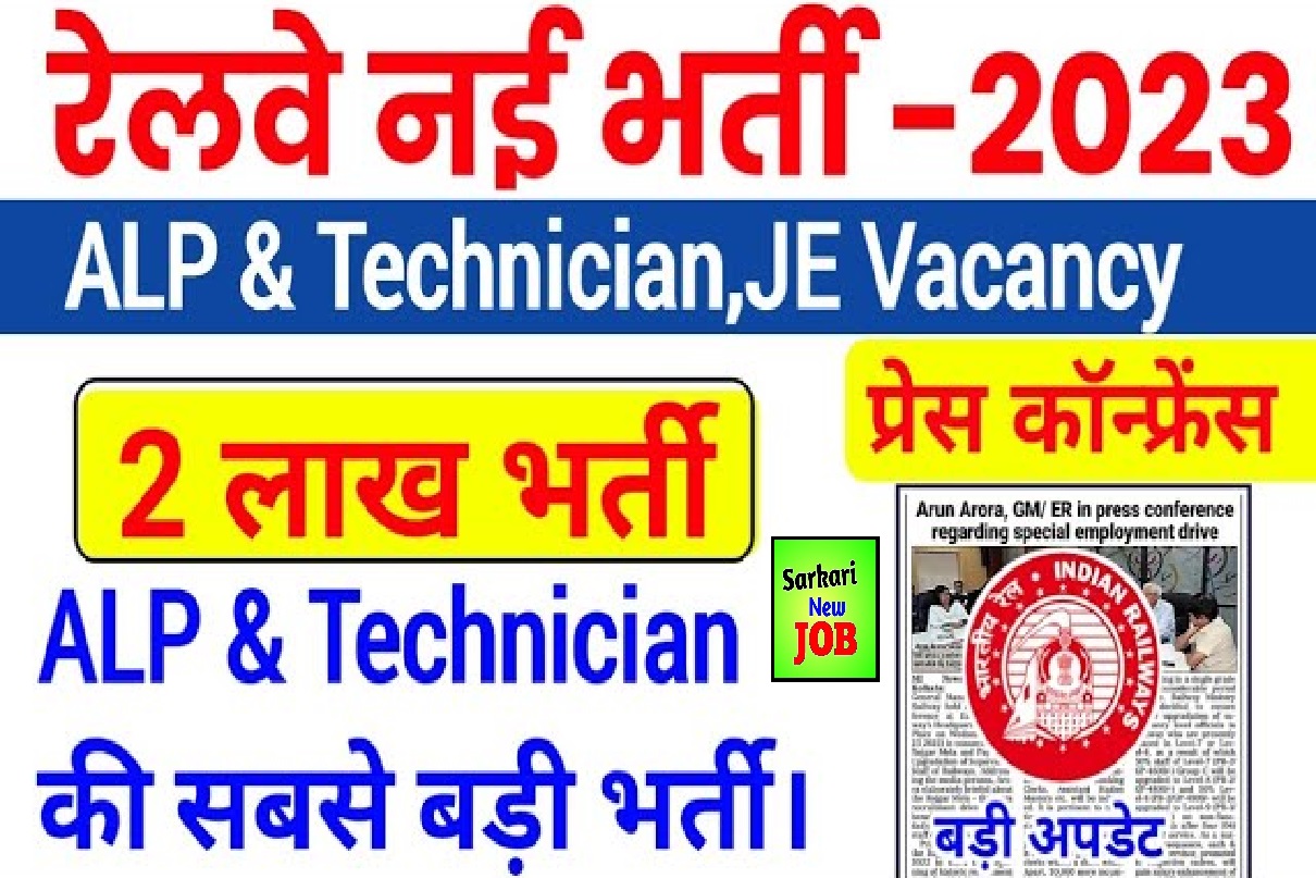 Railway ALP Technician New Vacancy 2023 » Apply Online, Notification Release (Soon), Age Limit , Salary , Big News रेलवे एएलपी तकनीशियन भर्ती