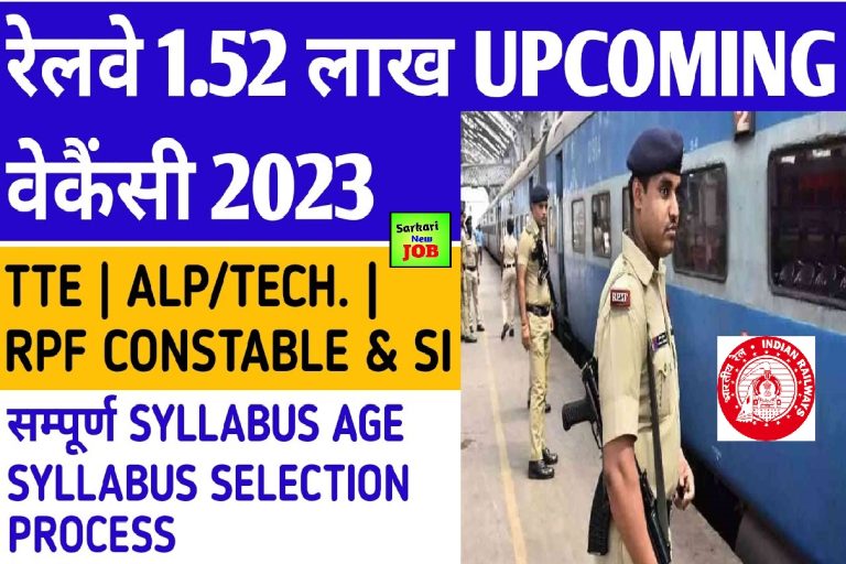 Railway Alp TTE RPF Bharti 2023 » Railway New 1.5 lakh Upcoming Vacancy 2023, Big News