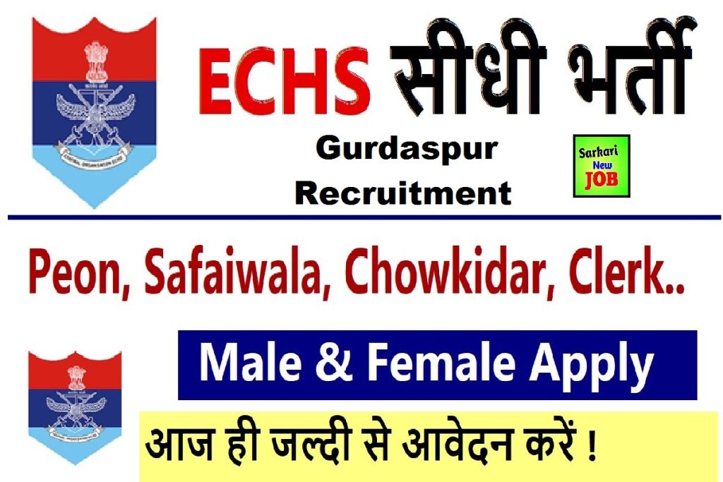 ECHS Gurdaspur Recruitment 2023 » Full Notification, Apply Now, DEO & IT Tech Network Post, Big News