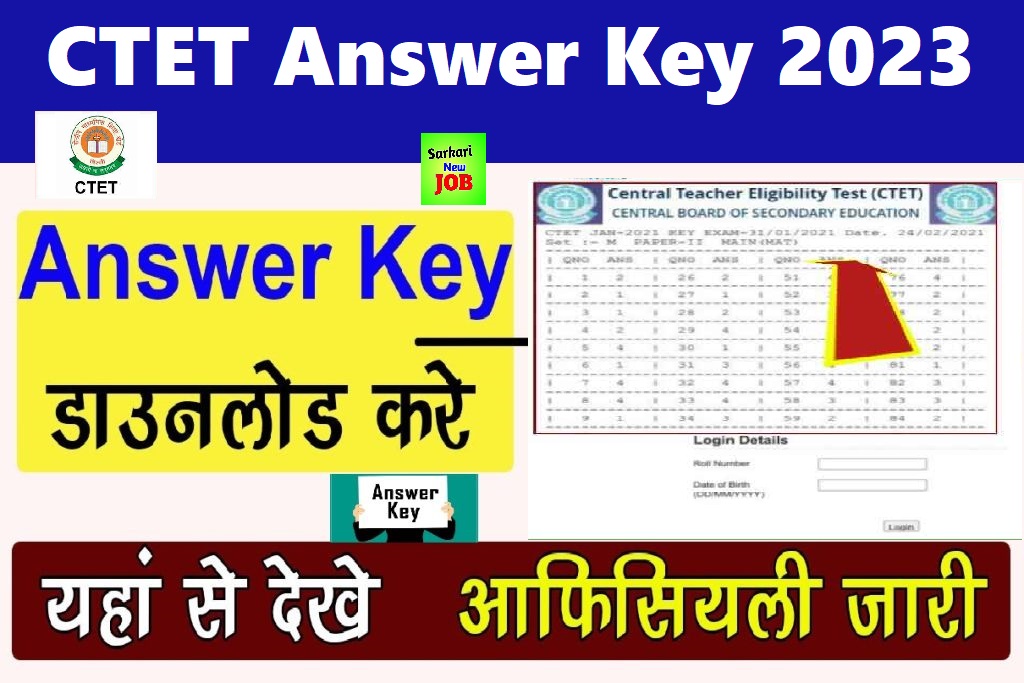 CTET Answer Key 2023 Released on ctet.nic.in, direct link to download CBSE CTET answer keys Big News हुआ जारी, यहाँ से करें डाउनलोड