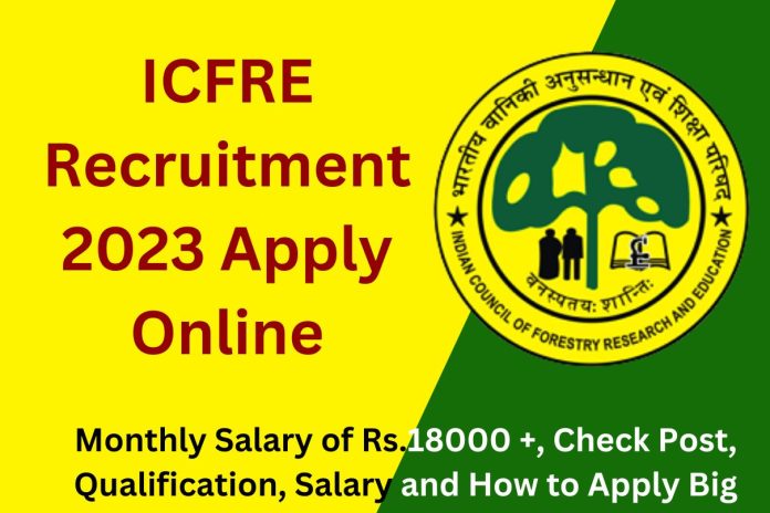 ICFRE Recruitment 2023 Apply Online : Monthly Salary of Rs.18000 +, Check Post, Qualification, Salary and How to Apply Big News ICFRE Recruitment 2023 Apply Online : Monthly Salary of Rs.18000 +, Check Post, Qualification, Salary and How to Apply Big News