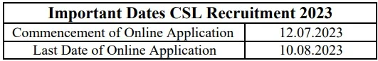 CSL Recruitment 2023: Salary Upto 1,80,000 Check Post, Age, Salary, Eligibility, Applying Process & Big News