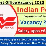 Post Office Vacancy 2023 : Monthly Salary upto ₹63200, 28 Vacancies, Posts, Age, Salary, Qualification and How To Apply