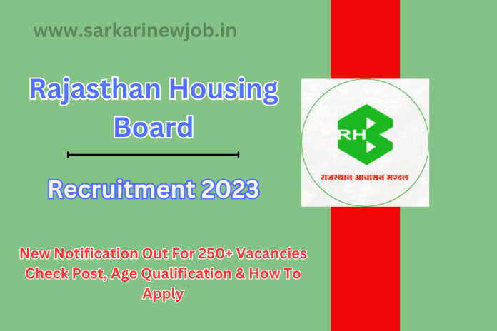 Rajasthan Housing Board Recruitment 2023 New Notification Out For 250+ Vacancies Check Post, Age Qualification & How To Apply Rajasthan Housing Board Recruitment 2023 New Notification Out For 250+ Vacancies Check Post, Age Qualification & How To Apply