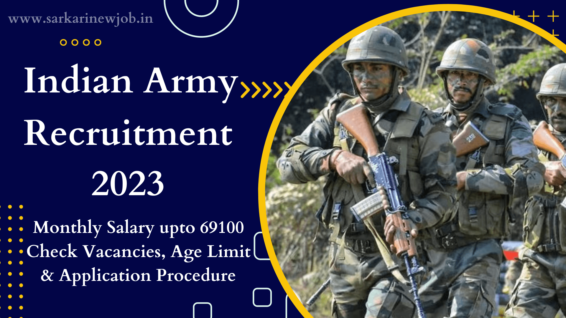 Indian Army Recruitment 2023 Monthly Salary upto 69100 Check Vacancies, Age Limit & Application Procedure