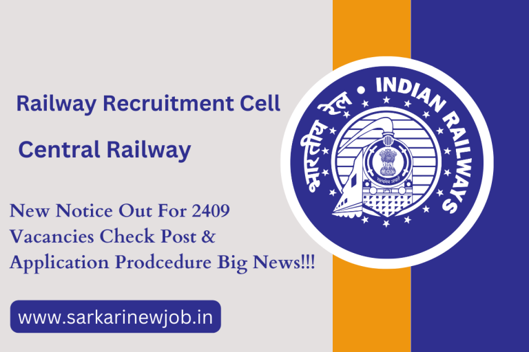 RRC CR Recruitment 2023 New Notice Out For 2409 Vacancies Check Post & Application Prodcedure Big News!!!