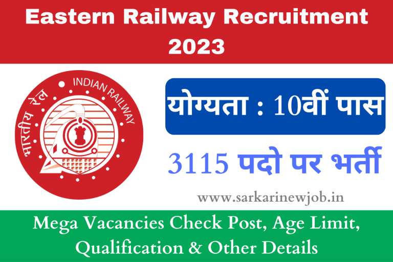 Eastern Railway Recruitment 2023 For Mega Vacancies Check Post, Age Limit, Qualification & Other Details