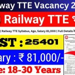 Railway TTE Vacancy 2024 | 25401 Posts | Railway TTE Syllabus, Age, Salary 81,000 | Full Details रेलवे टीटीई रिक्ति