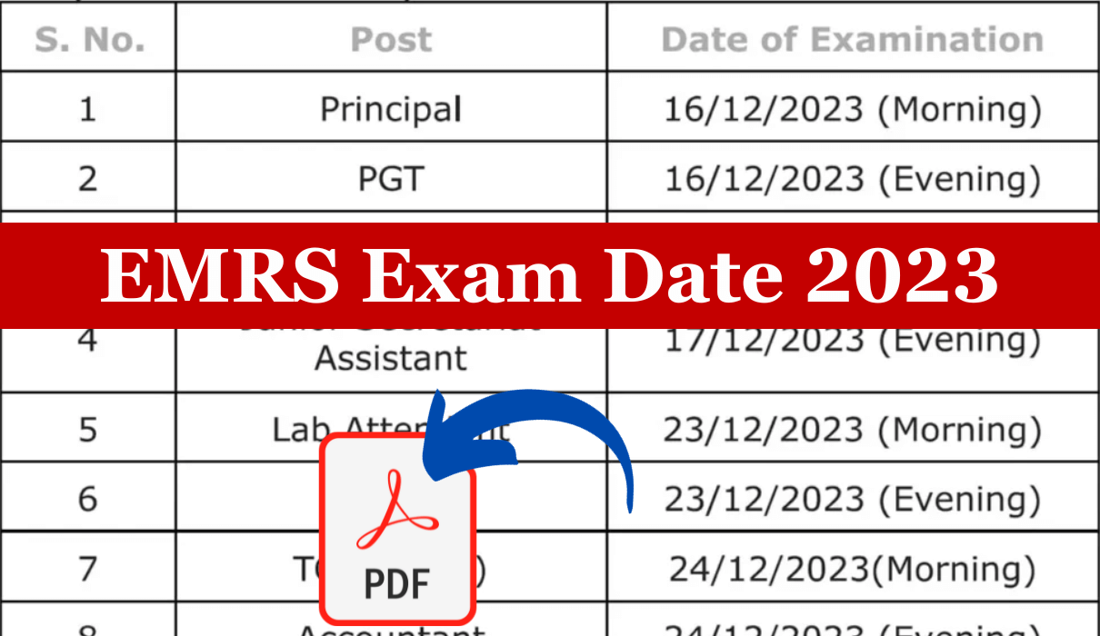 EMRS Exam Date 2023 एकलव्य माॅडल स्कूल एग्जाम डेट 2023 जारी, Big News