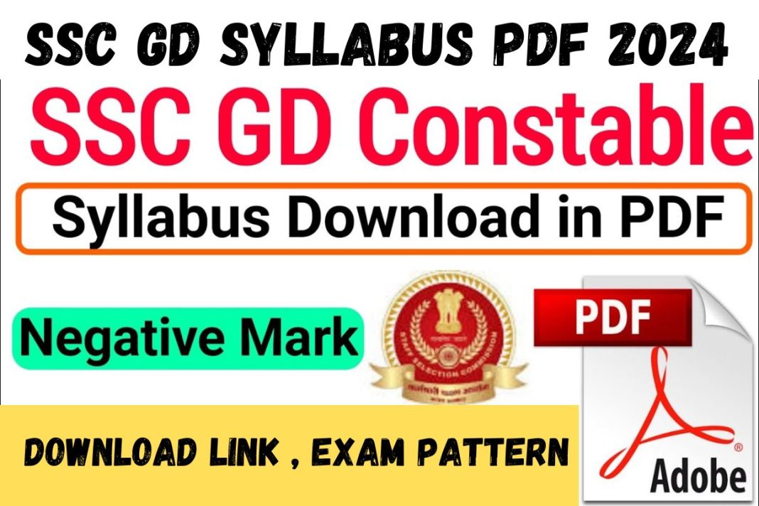 ssc gd new vacancy 2024 25 syllabus pdf