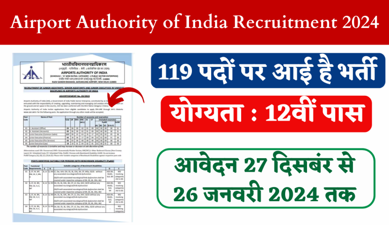 AAI Recruitment 2024 Notification Out For Junior & Senior Assistant Big Update