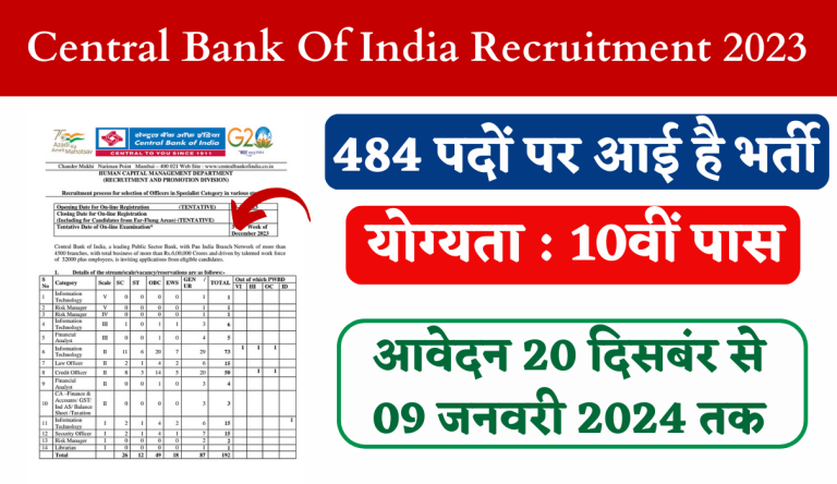 Central Bank Of India Recruitment 2023 Notification Out For Sub-Staff Big Update