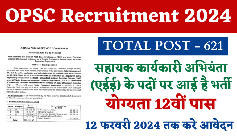 OPSC Recruitment 2024 Notification Out For 621 Various Post Big Update