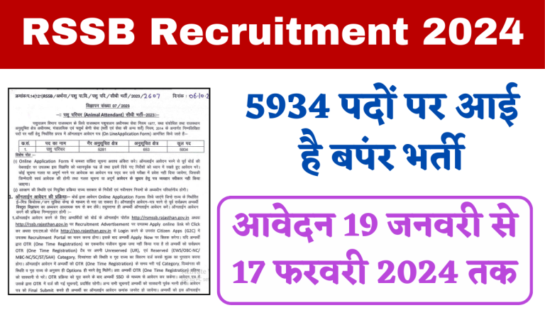 RSSB Recruitment 2024 Apply Online For Bumper 5934 Various Post Big Update!!!