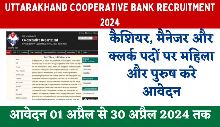Uttarakhand Cooperative Bank Recruitment 2024: Apply Online For 233 Various Bumper Post Big News!!