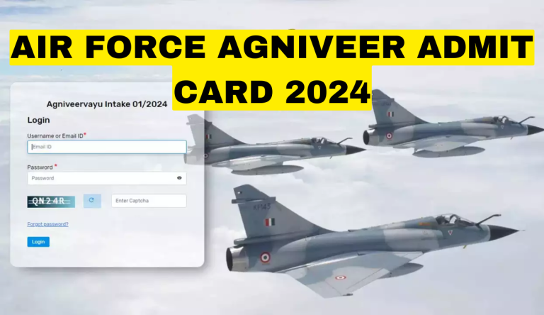Air Force Agniveer Admit Card 2024 इंडियन एयरफोर्स अग्निवीर एडमिट कार्ड और एग्जाम सिटि जारी, यहां से चेक करें