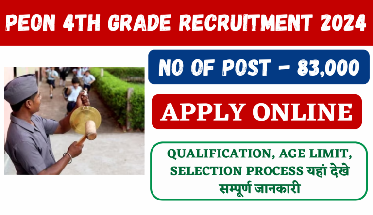 Peon 4th Grade Recruitment 2024: चतुर्थ श्रेणी कर्मचारी के 83 हजार पदों पर 10वीं पास के लिए भर्ती का नोटिफिकेशन जारी Big News