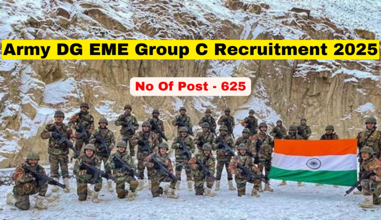 Army DG EME Group C Recruitment 2025: Notification Out For 625 Various Post, Check Age Limit, Date & Other Details