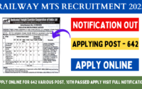 Railway MTS Recruitment 2025: Apply Online For 642 Various Post, 10th Passed Apply Visit Full Notification