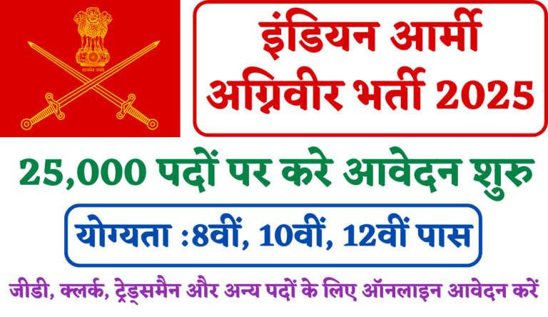 Indian Army Agniveer Recruitment 2025: Apply Online For GD, Clerk, Tradesman & Other Post Big Update