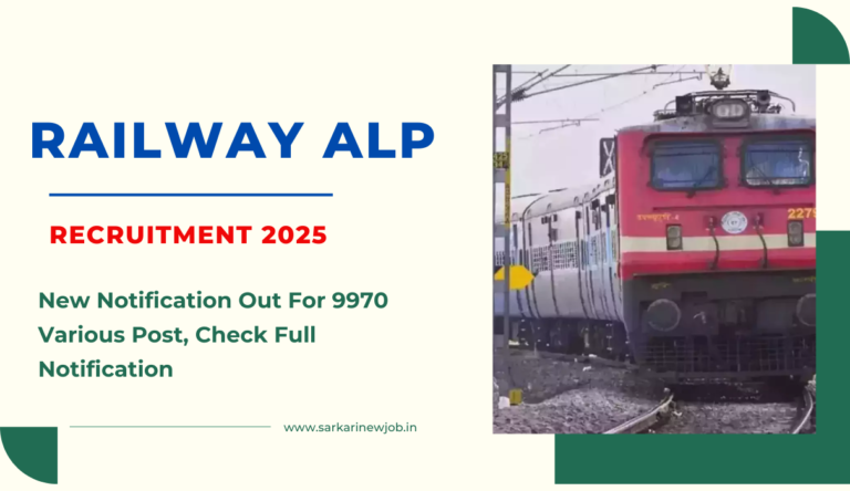 Railway ALP Recruitment 2025: New Notification Out For 9970 Various Post, Check Full Notification