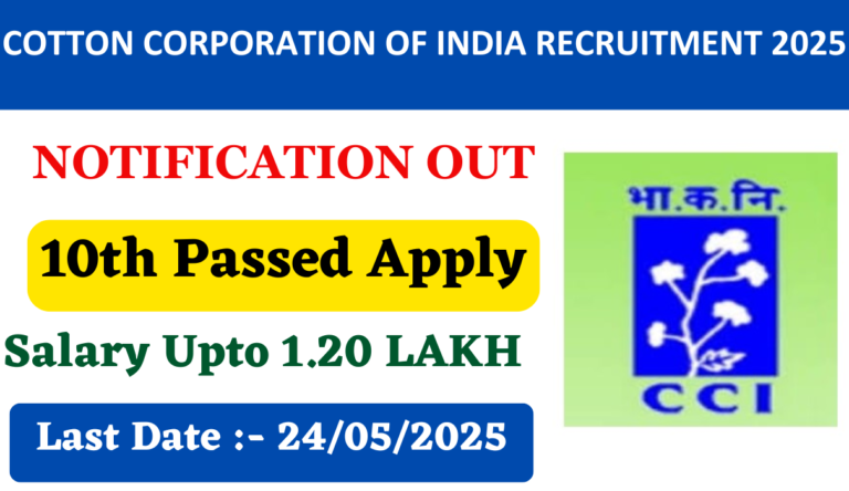Cotton Corporation Of India Recruitment 2025: New Notification Out For Junior Assistant, MT, Salary Upto 1.20 Lakh
