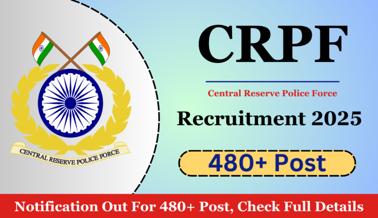 CRPF Group C Recruitment 2025: Notification Out For 480+ Post, Check Full Details