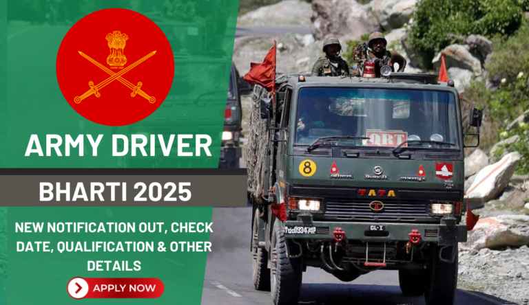 Army Driver Bharti 2025: New Notification Out, Check Date, Qualification & Other Details