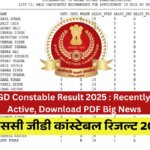 SSC GD Constable Result 2025 : Recently Link Active, Download PDF Big News
