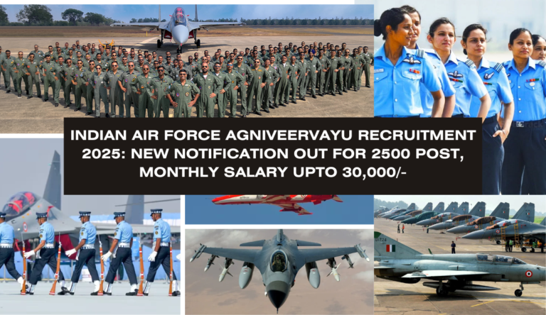 Indian Air Force Agniveervayu Recruitment 2025 New Notification Out For 2500 Post, Monthly Salary Upto 30,000-