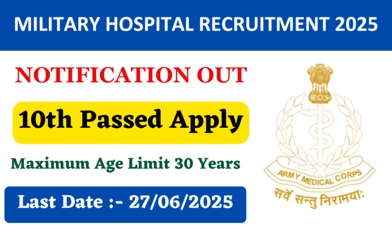 Military Hospital Recruitment 2025 New Notification Out, Monthly Salary Upto 28k