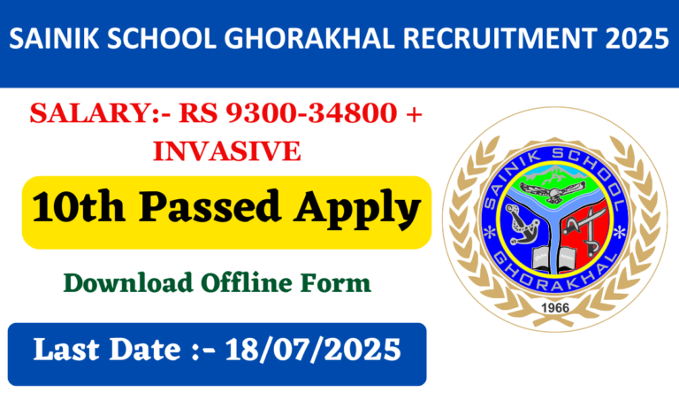 Sainik School Ghorakhal Recruitment 2025 New Notification Out For PGT, Ward Boy Post, Download Offline Form