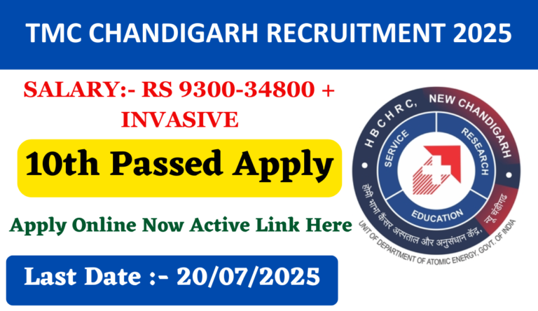 TMC Chandigarh Recruitment 2025 New Notification Out, Monthly Salary Upto 40,000
