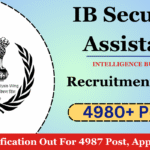 IB Security Assistant Recruitment 2025 New Notification Out For 4987 Post, Apply Online