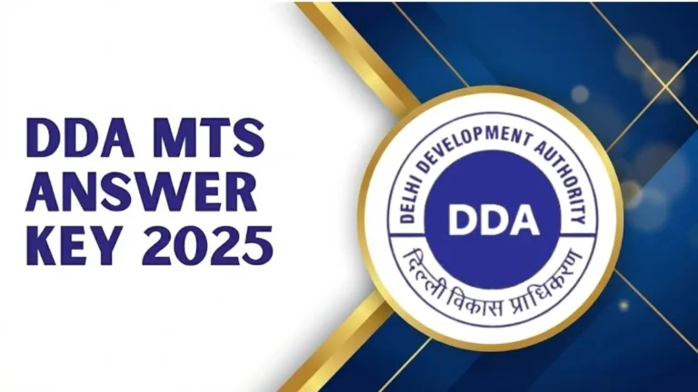 DDA MTS Answer Key 2025 OUT – Download Link for DDA Various Posts