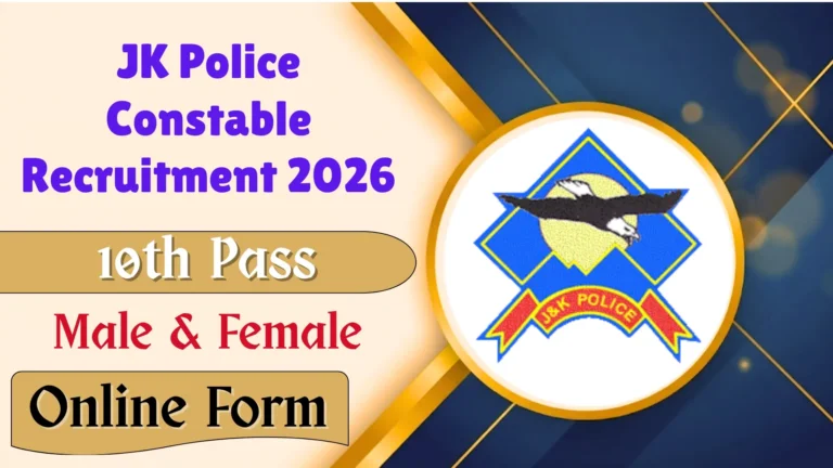 JK Police Constable Recruitment 2026 Notification OUT for 1815 Posts | Apply Online