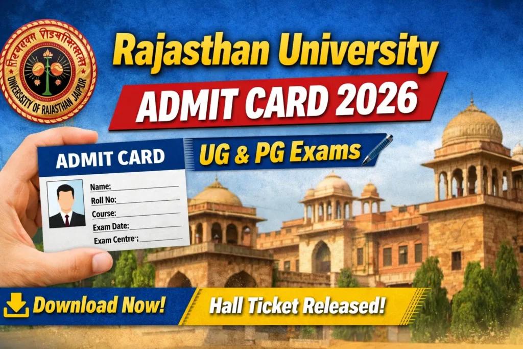 Rajasthan University Admit Card 2026 Link » Download UNIRAJ UG & PG Hall Ticket