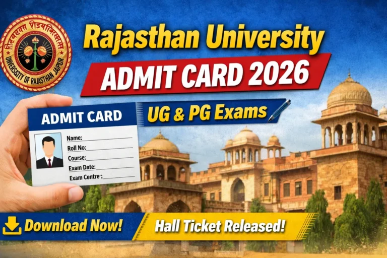 Rajasthan University Admit Card 2026 Link » Download UNIRAJ UG & PG Hall Ticket